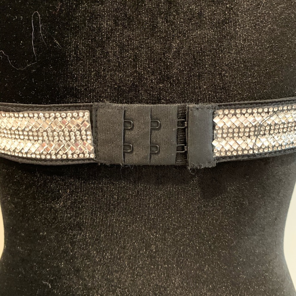 Forever 21 Black Satin Rhinestone Bralette - Picture 4 of 6